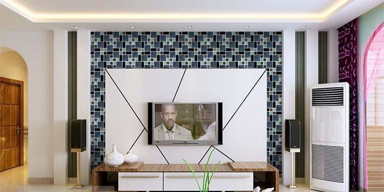 crystal glass mosaic tile TV backsplash - kl785