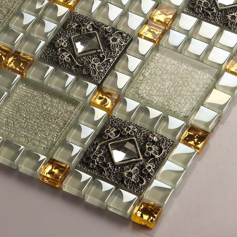 crystal glass tile diamond vitreous mosaic wall tiles - 611