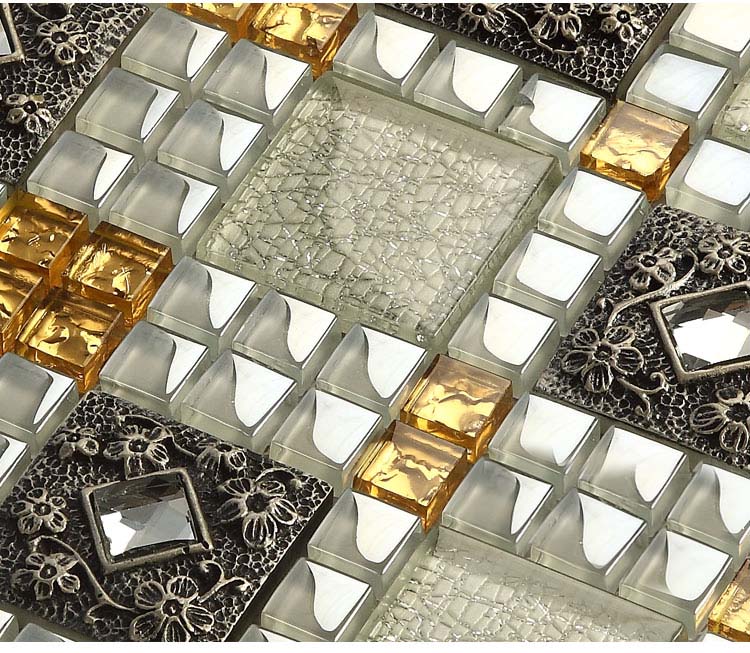 crystal glass tile diamond vitreous mosaic wall tiles -611