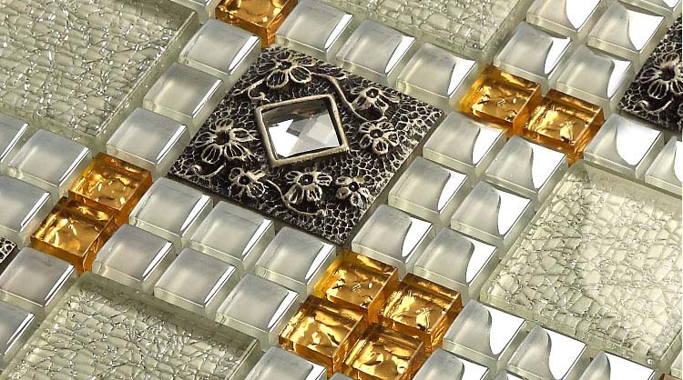 crystal glass tile glazed vitreous mosaic wall tiles - 611