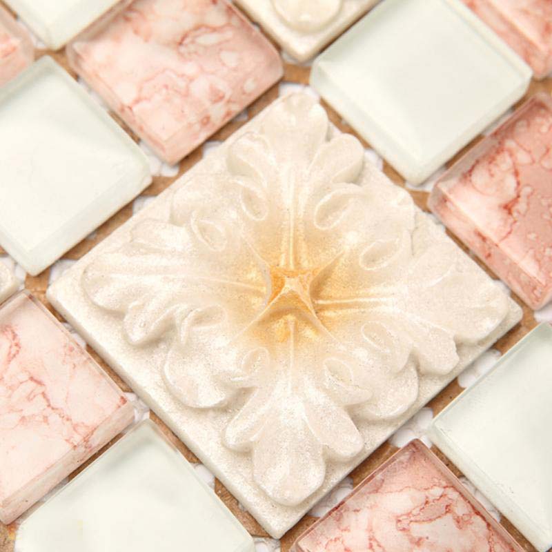 crystal glass tile pink mosaic wall tiles - yf-mtz48