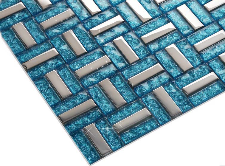 crystal glass tile vitreous mosaic wall tiles plated -d190