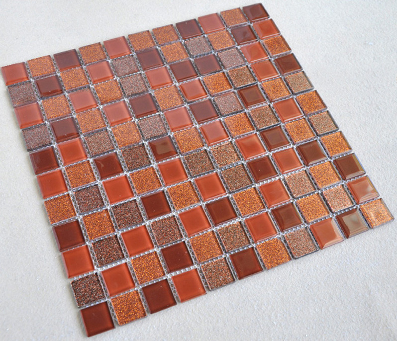 crystal glass tile mosaic wall stickers sheet - spk550