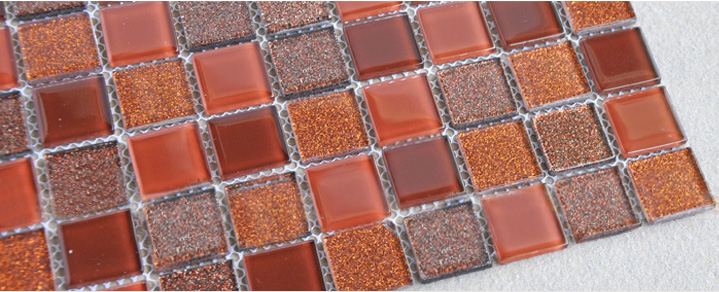 orange crystal mosaic tiles wall backsplash sheet-pk550