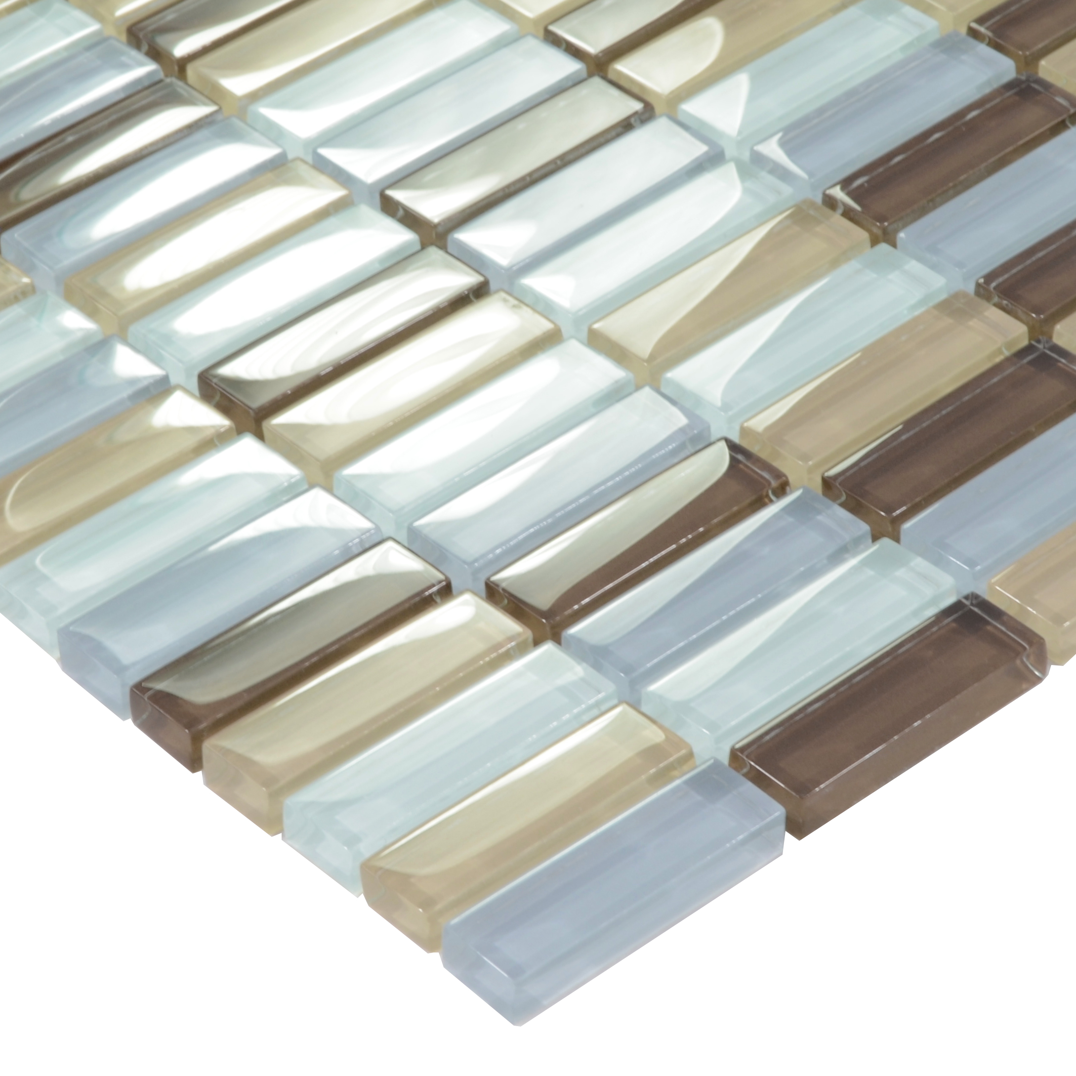 back of glass mosaic tile design mesh mounted