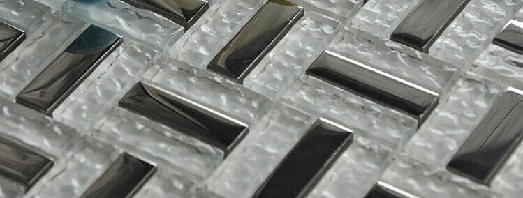 crystal glass tile backsplash