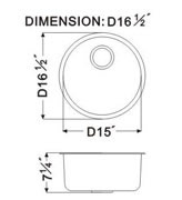 dimension of round kitchen 304 stainless steel sink - 3235