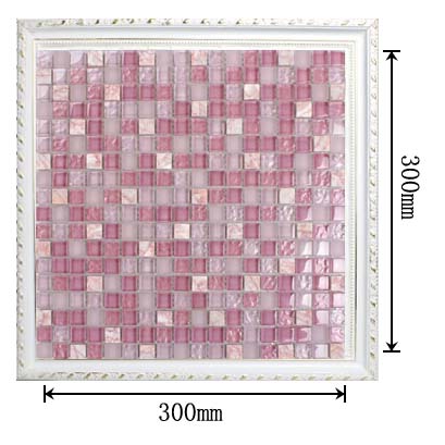 dimensions of pink mosaic glass tile - k1638