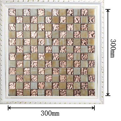 dimensions of stone glass blend mosaic plated glass tile - s328