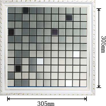 dimensions of the metallic mosaic tile brushed aluminum blend - 6105a