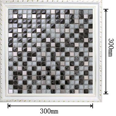 dimensions of the stainless steel metal crack glass blend mosaic tile - ks33
