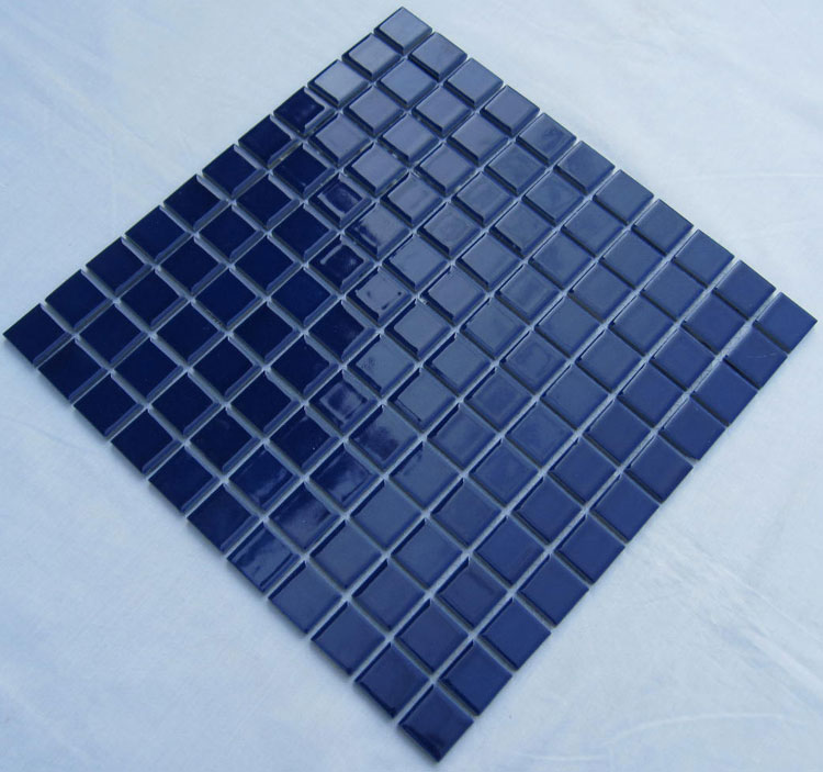 Glazed Porcelain Square Mosaic Tiles, Blue Ceramic Tile Kitchen Floor