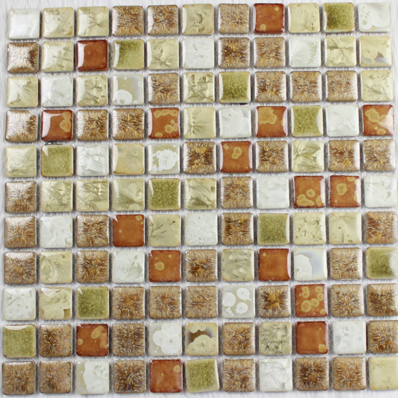 Glazed Porcelain Square Mosaic Tiles, Ceramic Tile Mosaic Kitchen Backsplash