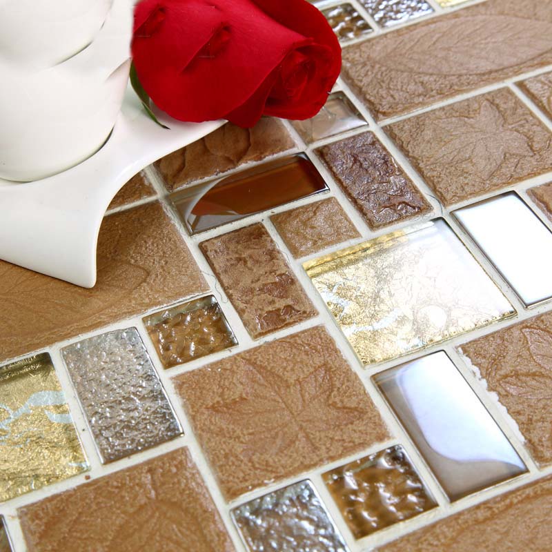 fill the gap of the glass mosaic tile details porcelain wall backsplash - y326