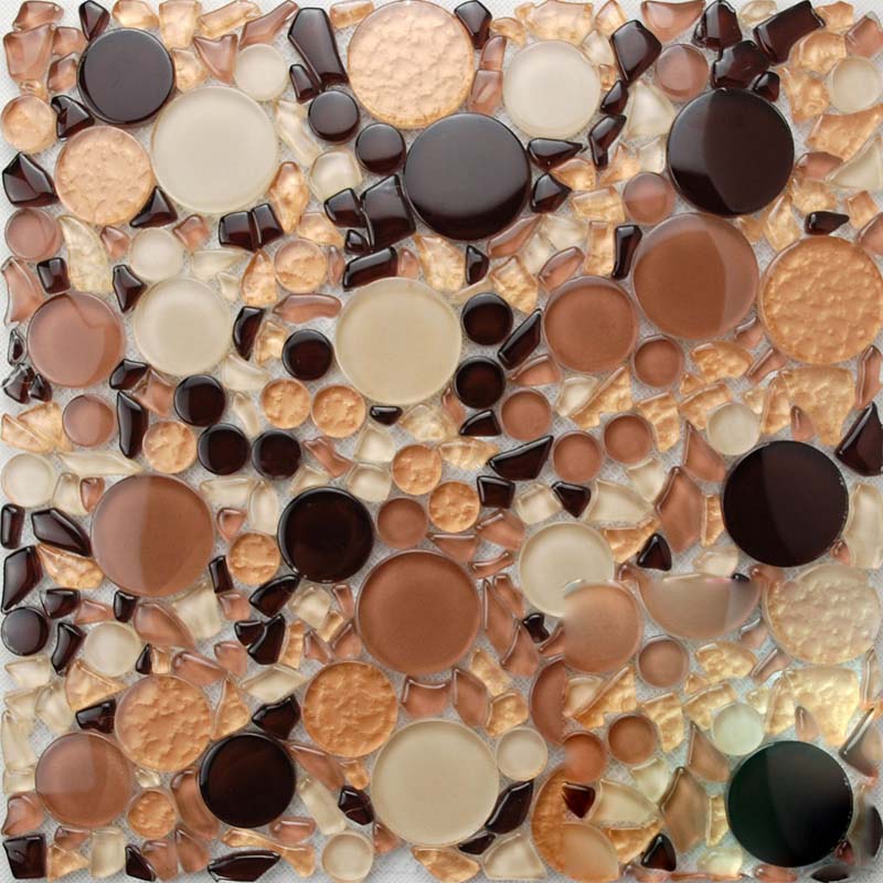 crystal glass tile penny round mosaic wall tiles - kl923