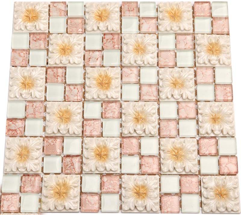 front of crystal glass tile pink mosaic wall tiles -yf-mtz48