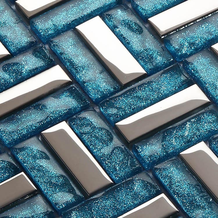 front of crystal glass tile vitreous mosaic wall plated tiles - d190