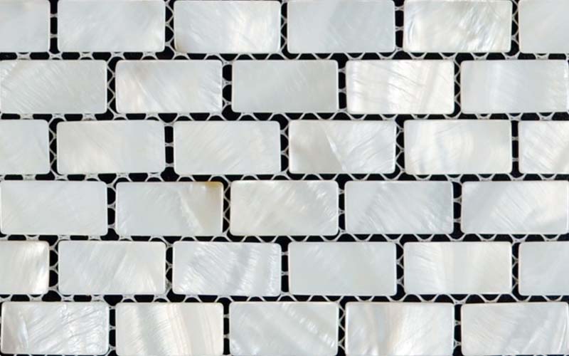front side of fresh water mother of pearl tile - st053