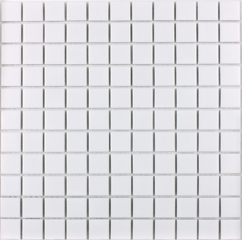 front side of glazed white porcelain pool tile - hb-002