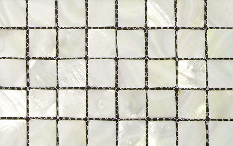 front side of natural white mother of pearl shell mosaic  tile - st048