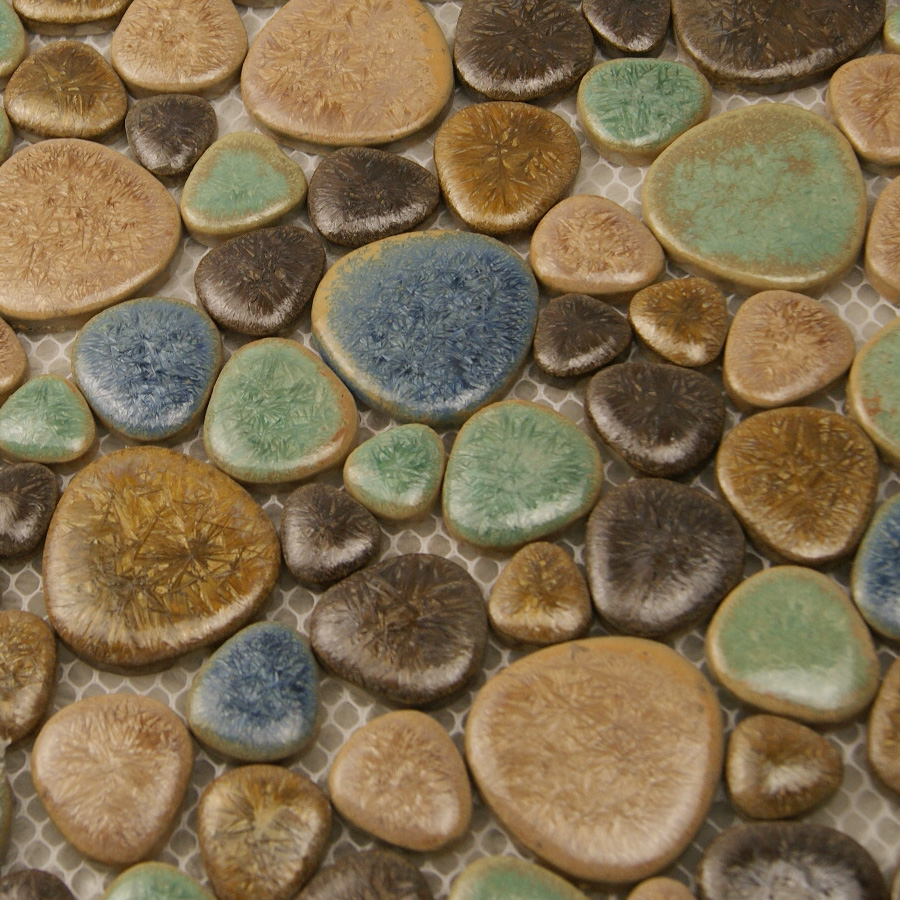 front side of pebble porcelain mosaic tile - 4789