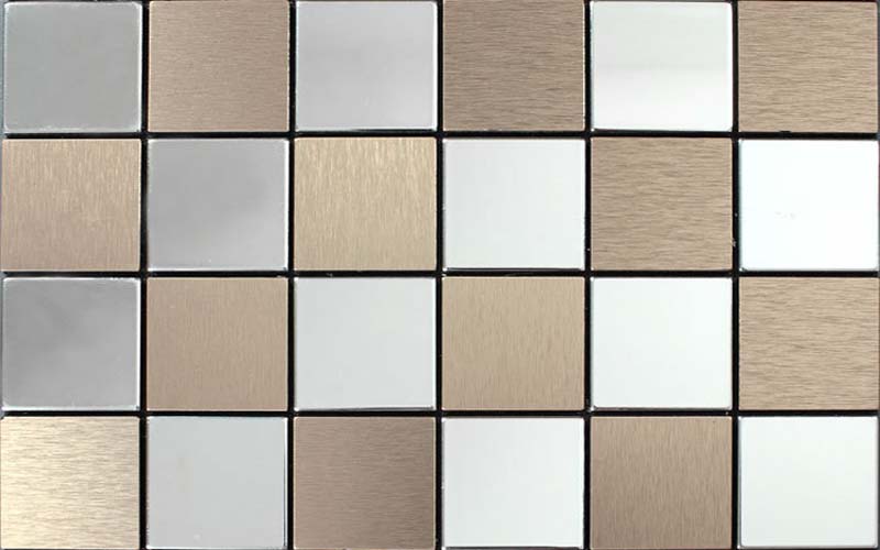 front side of the metal tile stainless steel aluminum blend - 9105
