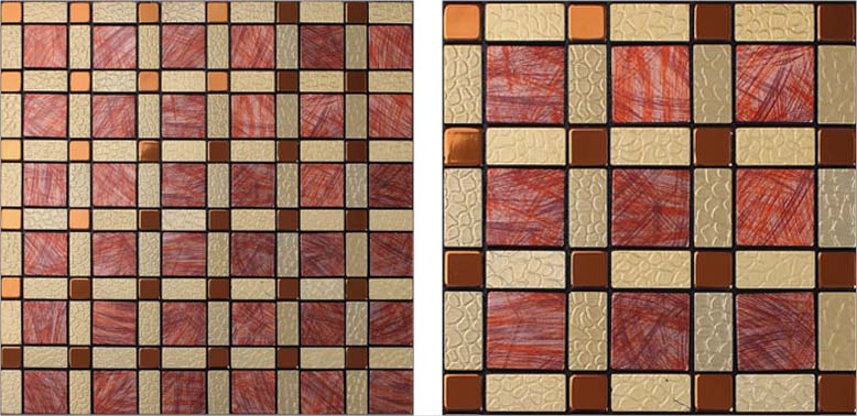 front side of the metallic mosaic tiles aluminum wall tile sheets- fs31503