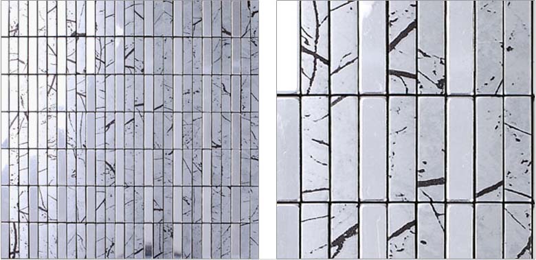 front side of the metallic mosaic tiles aluminum wall tile sheets- ls14302