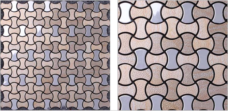 front side of the metallic mosaic tiles aluminum wall tile sheets- ys36804
