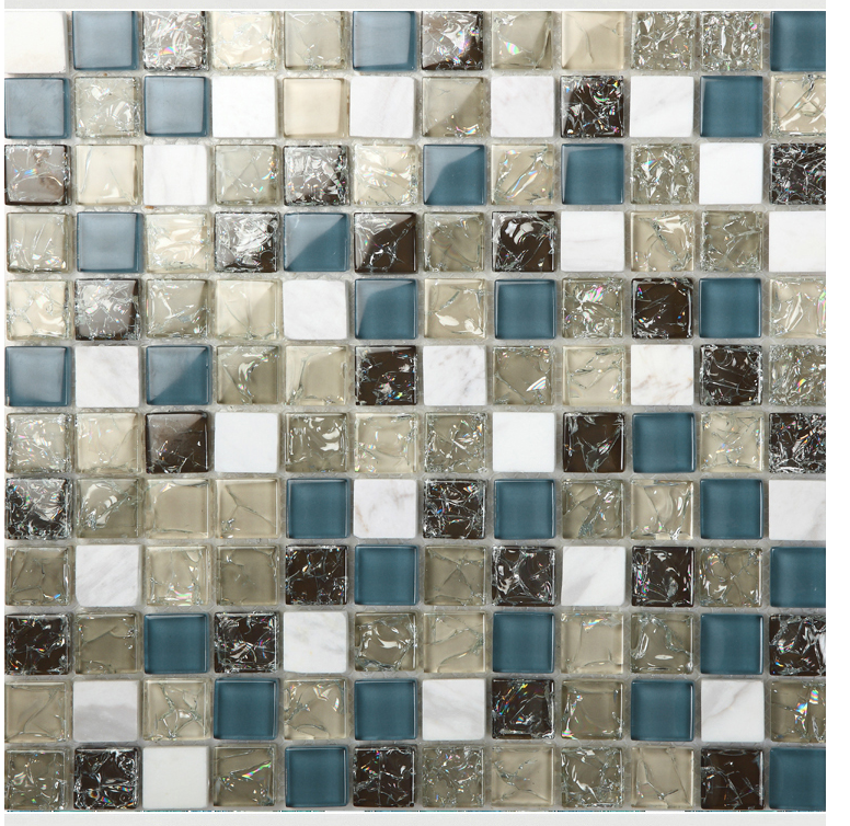 front side of the stone glass blend mosaic tile - l316