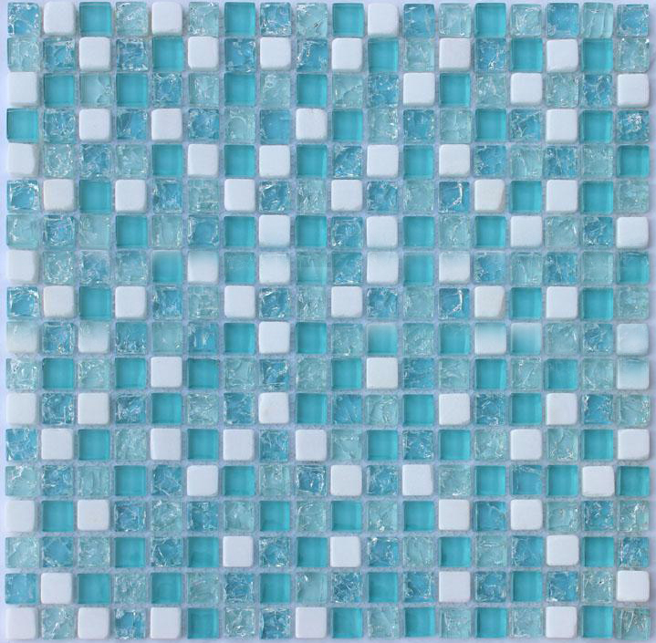 front side of the stone glass blend mosaic tile - stbl001