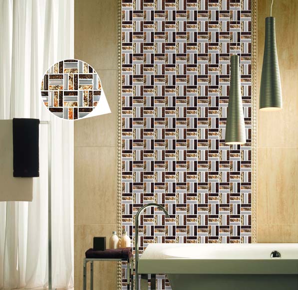 glass mosaic bathroom wall tile - d197