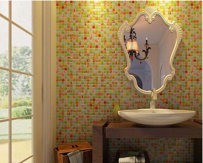 glass mosaic tile crystal backsplash washroom wall tiles - hc033