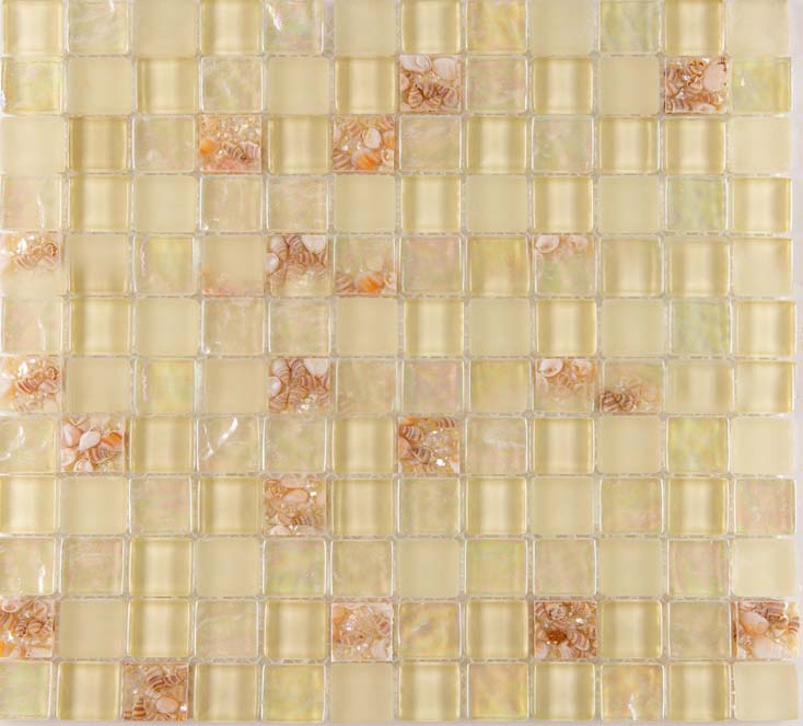 glass mosaic tile melted shell - yf-mtl04