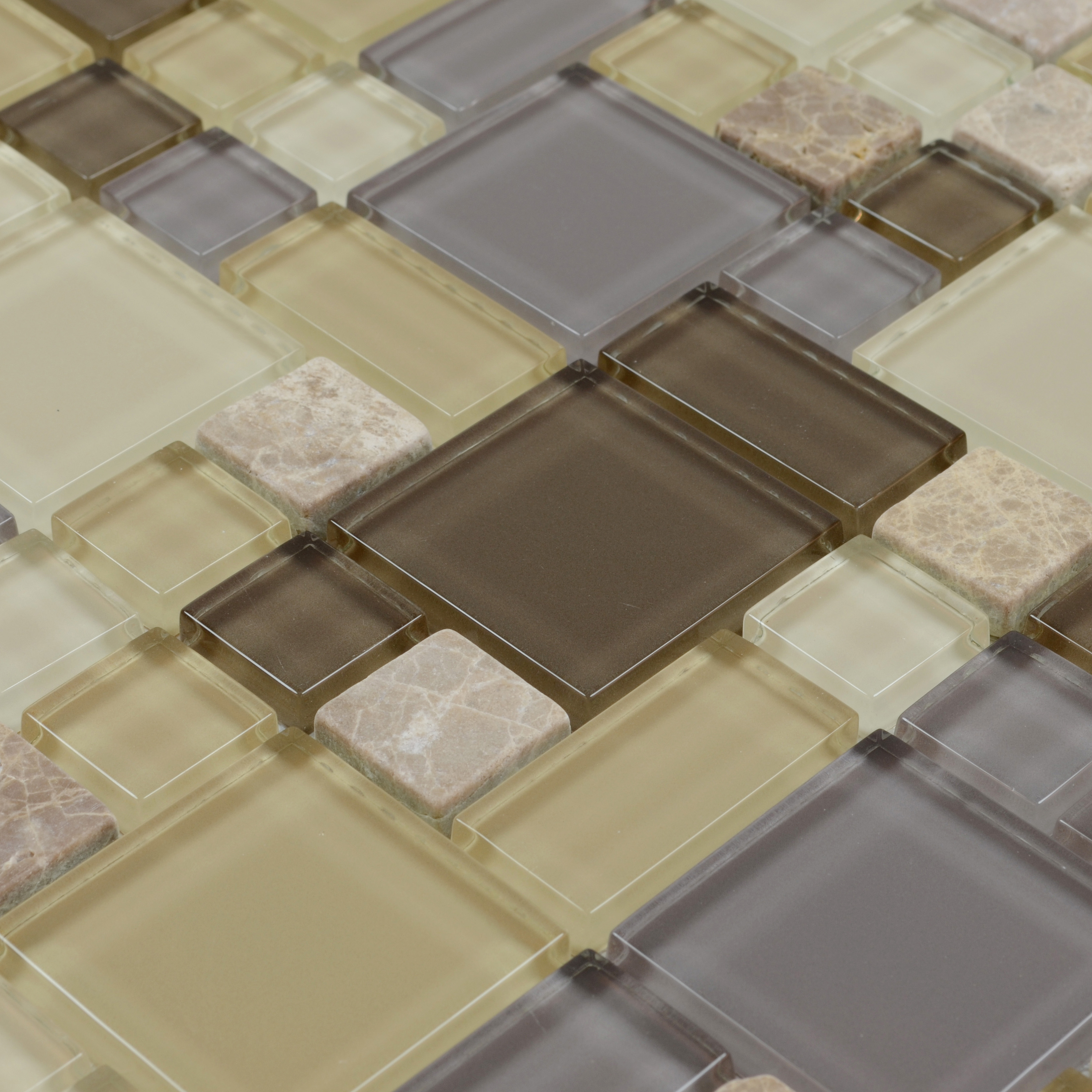 Glass & Stone Blend Mosaic Marble Wall Tiles
