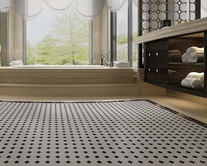 Wholesale Glazed Porcelain Pool Tile Mosaic Black White Octagon Surface Art Tiles Floor Kitchen Wholesale Glazed Porcelain Pool Tile Mosaic Black White Octagon Surface Art Tiles Floor Kitchen