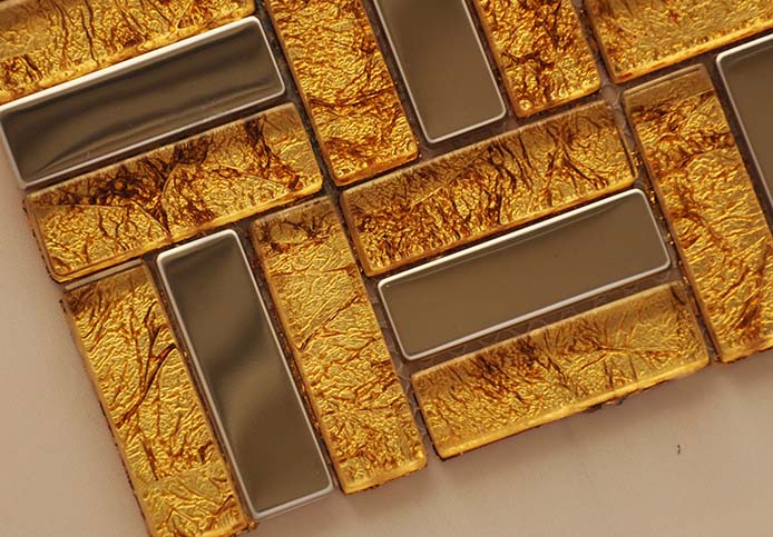 gold crystal glass tile mosaic - c37