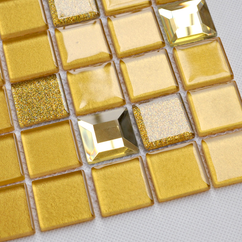 gold mosaic tile wall stickers - sfm003