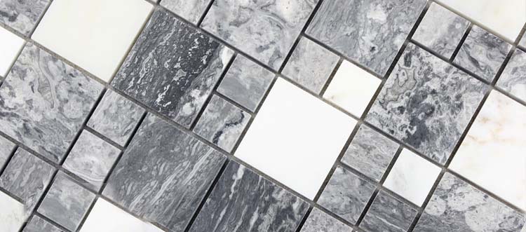 grey stone glass mosaic tile wall sticker - t046