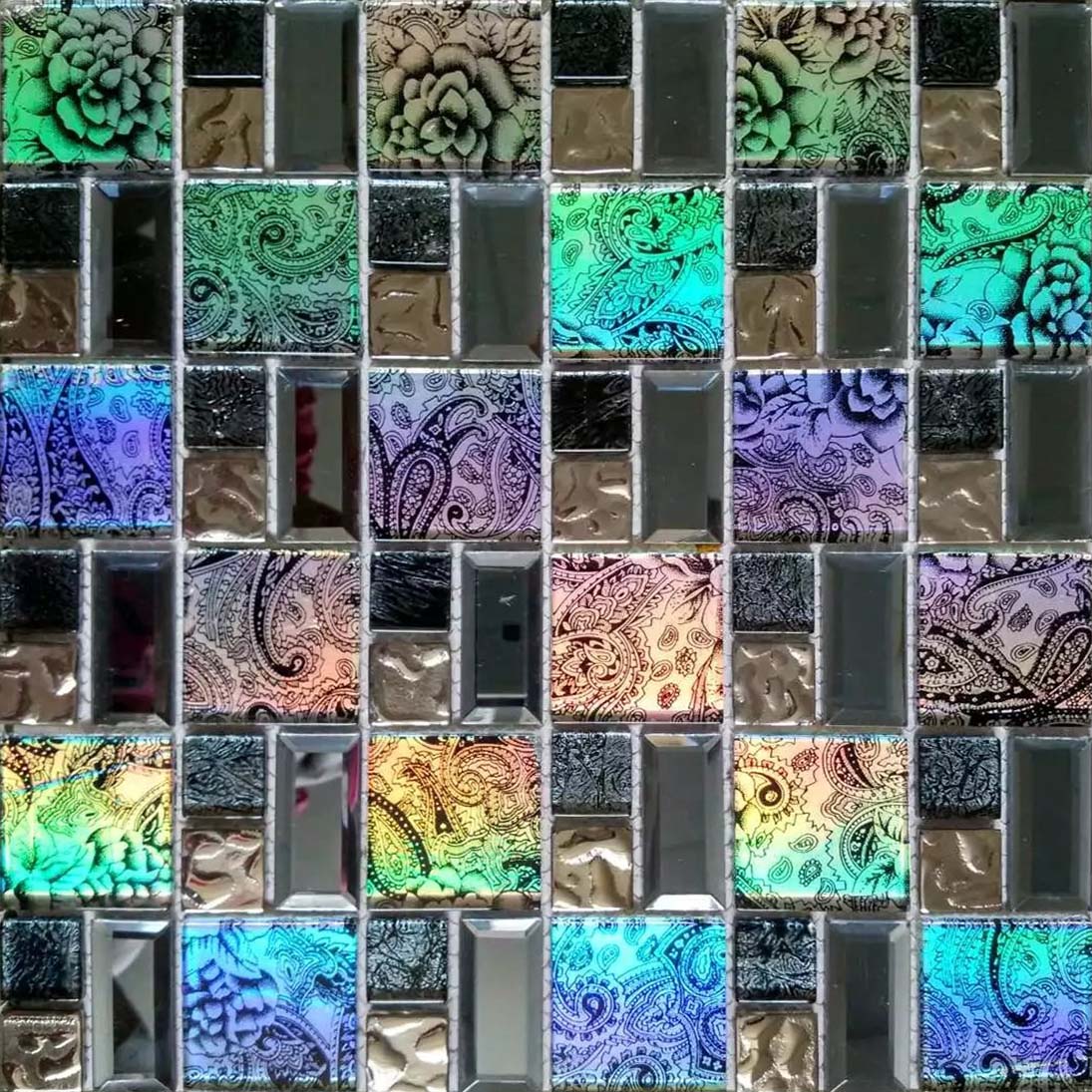 Iridescent Glass Tile Mosaic