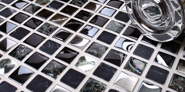 metal glass mosaic tile stainless steel with porcelain base