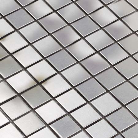 metallic mosaic tile details brushed aluminum 304 stainless steel - HD-092