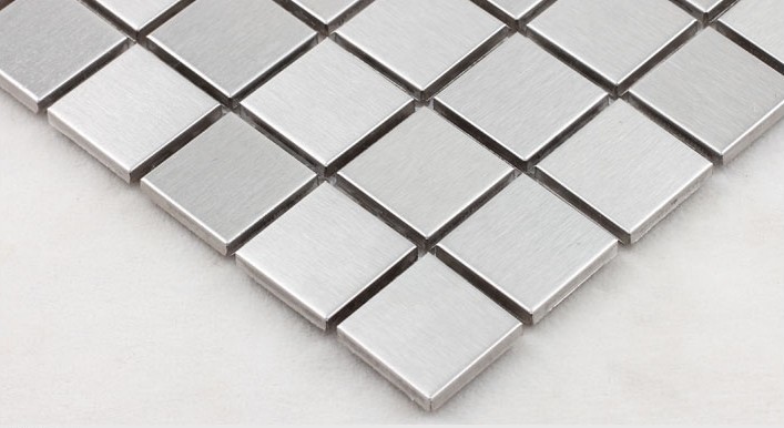 metallic mosaic tile details brushed aluminum 304 stainless steel - HD-092