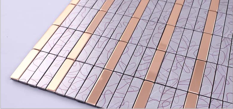 metallic mosaic tile sheets aluminum paneling wall backsplash - ls14303