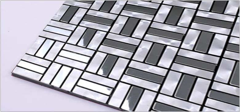 metallic mosaic tile sheets aluminum paneling wall backsplash - ls4804