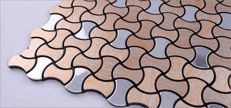 metallic mosaic tile sheets aluminum paneling wall backsplash - ys36804