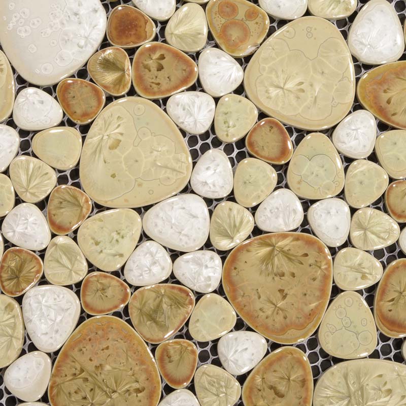 Whole Heart Shaped Mosaic Art Collection Mixed Porcelain Pebble Heart Shaped Mosaic Art Collection Mixed Porcelain Pebble Tile Sheets Bathroom Mirror Wall Tiles
