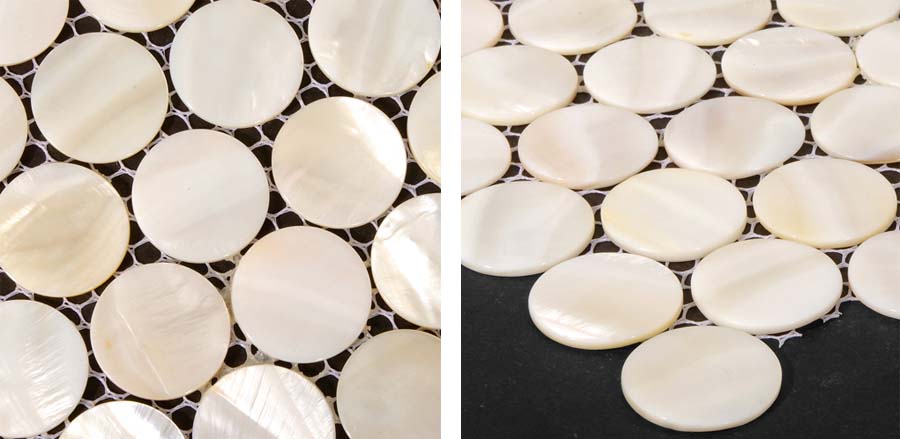 mother of pearl bathroom wall mirror tile details - st006