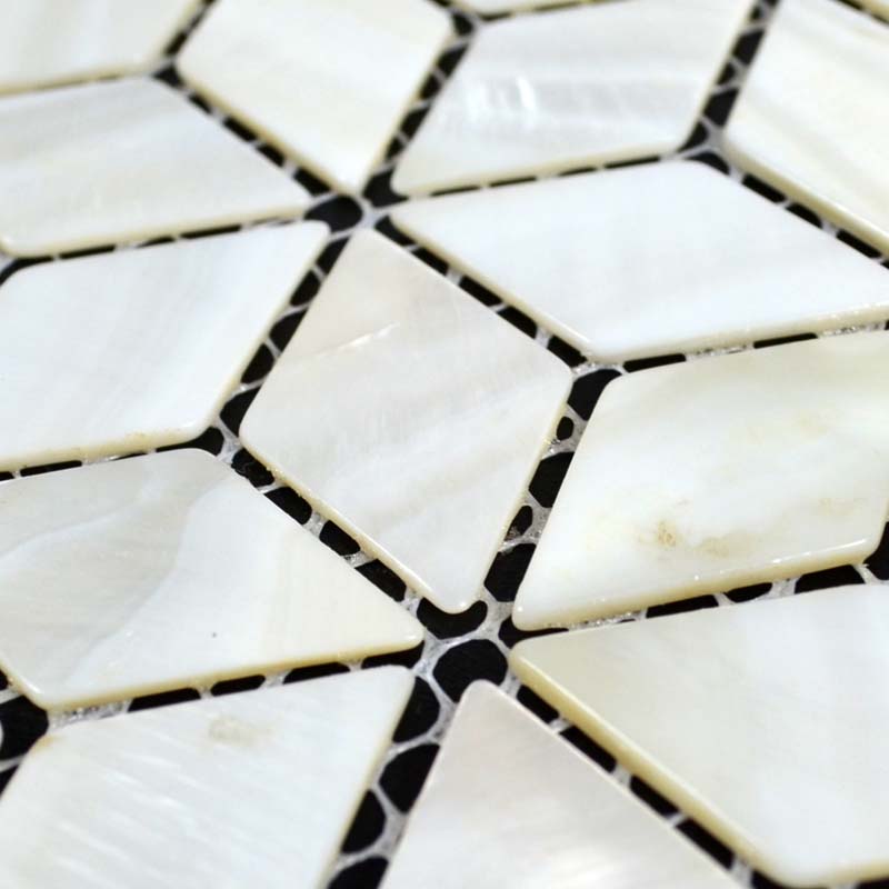 Wholesale Natural White Shell Tiles Diamond Mother Of Pearl Mosaic Tile Bathroom Mirrored Wall Backsplash Deco