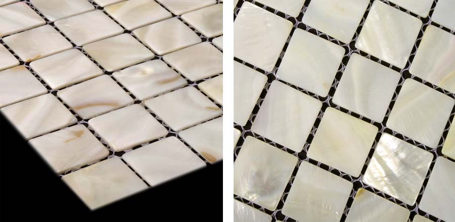 mother of pearl tile backsplash details - st048